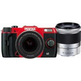 【中古】「非常に良い（無料延長保証）」PENTAX デジタルミラーレス一眼 Q10 ダブルズームキット [標準ズーム 02 STANDARD ZOOM ・望遠ズーム 06 TELEPHOTO ZOOM] レッド Q10(ミラーレス一眼)