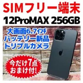 SIMフリー iPhone12ProMAX 256GB グラファイト 新品電池