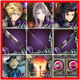 🌸初期垢🌸６５万🌸レナス、プレイ ザックス&クラウド&セフィロス専用VCと完凸武器完備🌸 | FFBE 幻影戦争のアカウントデータ、RMTの販売・買取一覧