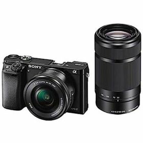 【中古】（非常に良い）ソニー ミラーレス一眼 α6000 ダブルズームレンズキット E PZ 16-50mm F3.5-5.6 OSS + E 55-210mm F4.5-6.3 OSS ブラック ILCE-6000Y B(ミラーレス一眼)