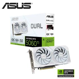 ASUS｜エイスース ASUS NVIDIA GeForce RTX 5060 Ti ホワイトカラーデュアルファン搭載 オーバークロック グラフィックボード DUAL-RTX5060TI-O16G-WHITE