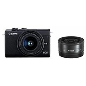 【中古】「非常に良い」Canon キヤノン ミラーレス一眼カメラ EOS M200 (ブラック)・ダブルレンズキット EOSM200BK-WLK(ミラーレス一眼)