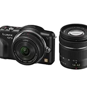 【中古】パナソニック ミラーレス一眼カメラ LUMIX GF3 ダブルレンズキット エスプリブラック DMC-GF3W-K