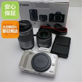 キヤノン(Canon)の超美品 EOS Kiss M ダブルズームキット ホワイト M888(ミラーレス一眼)