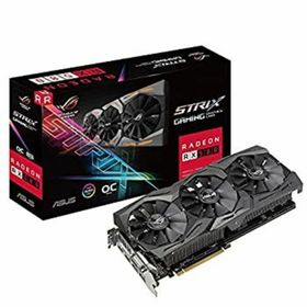 【中古】「未使用品」ASUS Strixシリーズ AMD Radeon RX580搭載ビデオカード ROG-STRIX-RX580-O8G-GAMING(PCパーツ)
