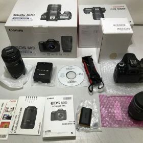 【11/20(木)20時〜全品ポイント10倍！要エントリー！】キヤノン Canon Canon デジタル一眼レフカメラ EOS80D ダブルズームキット 【中古】