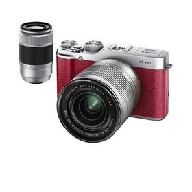 中古 １年保証 美品 FUJIFILM X-A1 16-50mm / 50-230mm ダブルズームレンズキット レッド