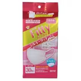 玉川衛材 フィッティ シルキータッチ耳ゴムふわり ピンク やや小さめ 30枚 [マスク]