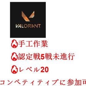 💋手工作業💋認定戦5戦未進行🌟レベル20🌟コンペティティブに参加可能🌟 | VALORANT(ヴァロラント)のアカウントデータ、RMTの販売・買取一覧