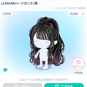 LUNA48ハーフポニテ/黒 | ピグパ(ピグパーティ)のアカウントデータ、RMTの販売・買取一覧