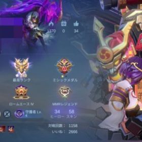 高ランク高勝率アカウント破格一部豪華スキン | モバレジェ(モバイルレジェンド)のアカウントデータ、RMTの販売・買取一覧