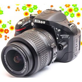 ニコン(Nikon)の美品 ニコン Nikon D5200☆高画質一眼レフ☆スマホ転送可☆動画撮影可！(デジタル一眼)