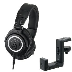 【在庫在り 即納可能】 audio-technica オーディオテクニカ ATH-M50X モニターヘッドホン + AT-HPH300 ヘッドホンハンガー《送料無料》