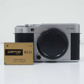 フジフイルム(富士フイルム)のFUJIFILM X-A5 ボディ USED美品 ミラーレス一眼 シルバー カメラ 本体+バッテリー チルト式液晶 小型軽量 APS-C 完動品 中古 CP1353(ミラーレス一眼)