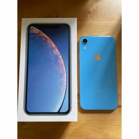 アイフォーン(iPhone)の極美品 iPhone XR ブルー 128GB SIMフリー済み(スマートフォン本体)