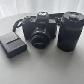 【値下げ実施】Canonミラーレス一眼カメラ EOSKissMダブルズームキット