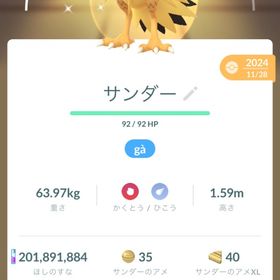 色違いサンダー | ポケモンGOのアカウントデータ、RMTの販売・買取一覧