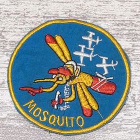 CA86 ベトナム 戦争 ワッペン 1枚 虫 蚊 MOSQUITO 動物 キャラクター 青 パッチ アメカジ ミリタリー 軍物 古着 刺繍 米軍 カスタム リメイク ベトジャン サバゲー
