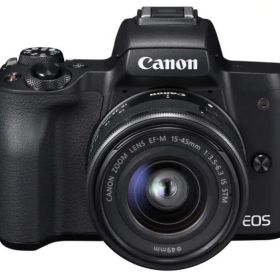Canon ミラーレス一眼カメラ EOS Kiss M 標準ズームキット ブラック EOSKISSMBK-1545ISSTMLK