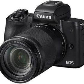 Canon ミラーレス一眼カメラ EOS Kiss M 高倍率ズームキット ブラック EOSKISSMBK-18150ISSTM