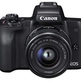 【中古】Canon ミラーレス一眼カメラ EOS Kiss M 標準ズームキット ブラック EOSKISSMBK-1545ISSTMLK