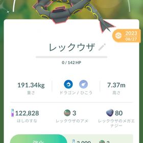 ポケモンgo引退アカウント！色違いレックウザいるよ！値下げ交渉...