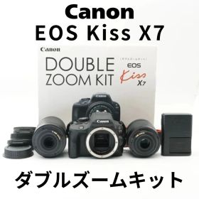 美品 送料無料 即購入OK ダブルズーム Canon キヤノン EOS Kiss X7 / EF-S 18-55mm F3.5-5.6 IS STM / 55-250mm F4-5.6 IS II #AA5669