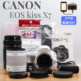 ✨人気のホワイト✨新品級♪ Canon EOS Kiss X7 ダブルレンズ