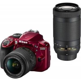 ニコン Nikon D3400 ダブルズームキット レッド D3400WZRD SDカード付き