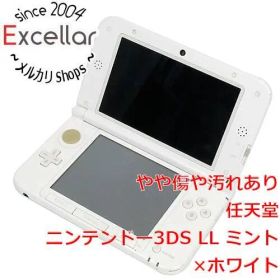 [bn:2] 任天堂 ニンテンドー3DS LL ミントXホワイト SPR-S-MAAA 本体のみ 液晶画面いたみ