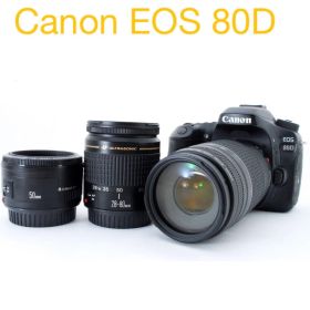Canon EOS 80D 標準&望遠&単焦点レンズセット