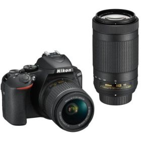 Nikon デジタル一眼レフカメラ D5600 ダブルズームキット ブラック D5600WZBK クリーニング クロス付き