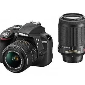 【中古】Nikon デジタル一眼レフカメラ D3300 ダブルズームキット ブラック D3300WZBK