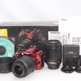 【元箱、説明書付き】Nikon ニコン D3100 レッド ダブルズームキット（55-200mm)