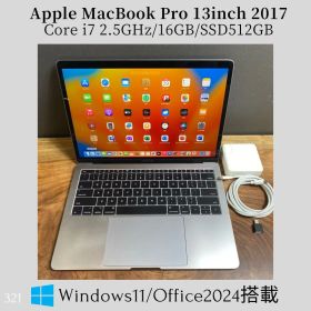 ［良品］Apple MacBook Pro 13inch 2017/Core i7 2.5GHz/16GB/SSD512GB/Windows11/Office 2024/321