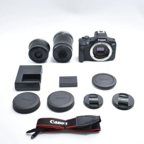 BY#9475 Canon ミラーレス一眼カメラ EOS R100 ダブルズームキット(RF-S18-45+RF-S55-210) ブラック/APS-C/約356g EOSR100-WZK