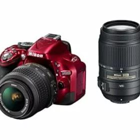 【中古】Nikon デジタル一眼レフカメラ D5200 ダブルズームキット AF-S DX NIKKOR 18-55mm f3.5-5.6G VR AF-S DX NIKKOR 55-300mm f4.5-5.6G ED VR レッ