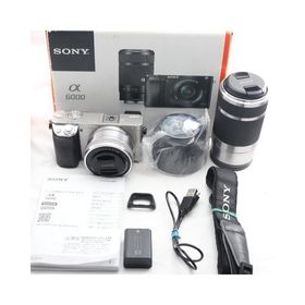 SONY ミラーレス一眼 α6000 ダブルズームレンズキット E PZ 16-50mm F3.5-5.6 OSS + E 55-210mm F4.5-6.3 OSS シルバー ILCE-6000Y S