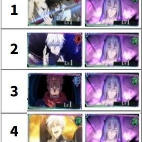 4つの画像コンテンツから1つを選択してください | ファンパレ(呪術廻戦ファントムパレード)のアカウントデータ、RMTの販売・買取一覧