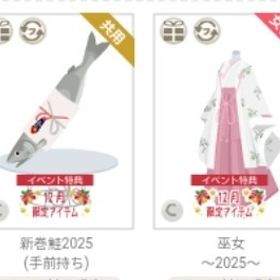 巫女〜2025〜 新春鮭2025（手前持ち）の2個 | ニコッとタウン(ニコタ)のアイテム、RMTの販売・買取一覧