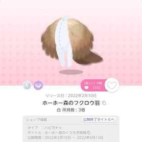 ホーホー森のフクロウ羽 双子分 | ポケコロツイン(ポケツイ)のアイテム、RMTの販売・買取一覧