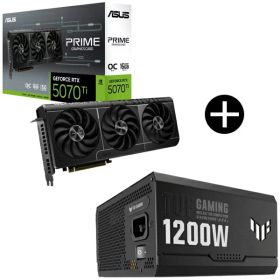 ASUS PRIME-RTX5070TI-O16G グラフィックボード + TUF-GAMING-1200G ブラック 電源ユニット セット
