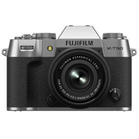 【同梱不可】 FUJIFILM フジフイルム X-T50 XC15-45mmレンズキット シルバー ミラーレスデジタルカメラ 【日時指定不可】 【銀振・代引不可】