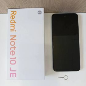 【中古品】 【通電確認済み】 XiaomiシャオミRedmi Note10 JE 64GB スマートフォン XIG02 クロームシルバー 5G対応 スマホ スマフォ 携帯電話 通信機器 箱付き 現状品