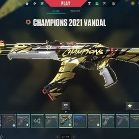 2021champions セット有（近接武器、ヴァンダルスキン多め） | VALORANT(ヴァロラント)のアカウントデータ、RMTの販売・買取一覧