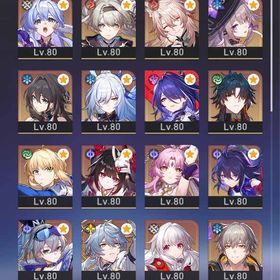 【引退アカウント】キャストリス+餅 長夜月 ヒアンシー トリビー マダム・ヘルタ セイバー+餅 花火 | 崩壊スターレイル(崩スタ)のアカウントデータ、RMTの販売・買取一覧