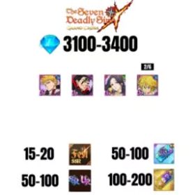 [海外] 3100-3400 虹のダイヤ |ゼルドリス デーモン キング ニュー |SKULD | ランスロット | メリオダス デーモン キング |コクティウス |15-20 フェスト |50-100 UR/SSR |50-100 枚 SSR
