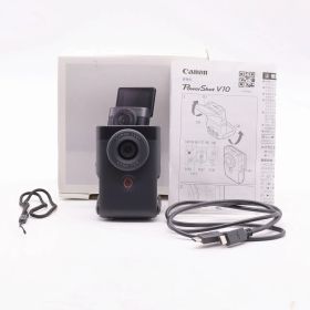 Canon PowerShot V10 ブラック 4K Vlogカメラ 自撮り簡単 コンパクト デュアルマイク搭載【中古】