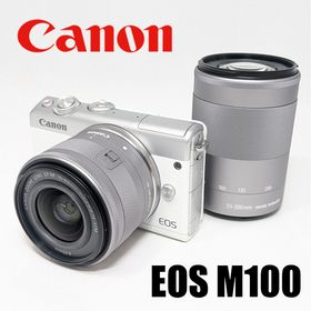 キヤノン(Canon)のキヤノン Canon EOS M100 ダブルズームキット ホワイト ミラーレス カメラ 中古(ミラーレス一眼)