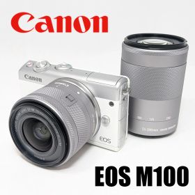 キヤノン Canon EOS M100 ダブルズームキット ホワイト ミラーレス カメラ 中古